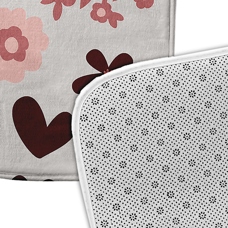 Tapis de bain pour la Saint-Valentin, L 17 po x L 24 po, gris