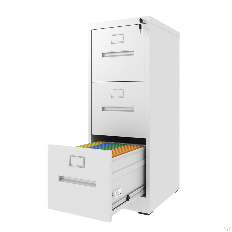 File Cabinet With Lock Metal Vertical File Cabinet Office Home, A4 Legal/Letter Size Narrow File Cabinet Locked,Assembly Required