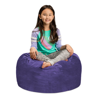 Fauteuil à billes - Fauteuil à billes rond rembourré de mousse déchiquetée - Fauteuil à billes rembourré en mousse à mémoire de forme ultra douce avec housse en microsuède - Mobilier et accessoires rembourrés de mousse rembourrée