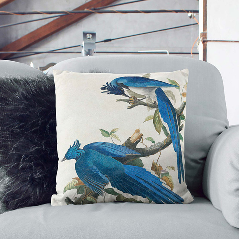 Floral Square Cushion, White, 55cm H x 55cm W x 20cm D