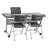 Training Rectangle Flip Top Training Table with Casters and Modesty Panel and Cable Management-48571103