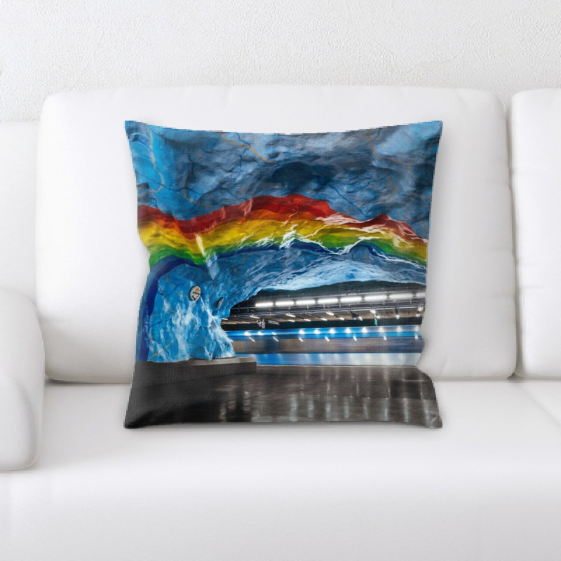 Rainbow Microsuede Reversible Throw Pillow