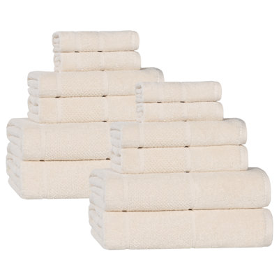Mile Smart Twist Viscose Cotton Blend Medium Weight Solid Thick Border Towel Set