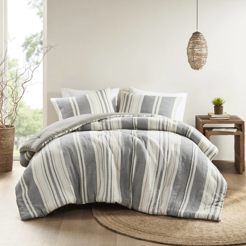 3 pièces d'édredon double / grand - Esthétique décontractée, coton naturel, rembourrage, collection Construction Estesthetic, composition 100% coton, moelleux et confortable, entretien facile
