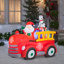 Santa's Vintage Fire Truck Inflatable
