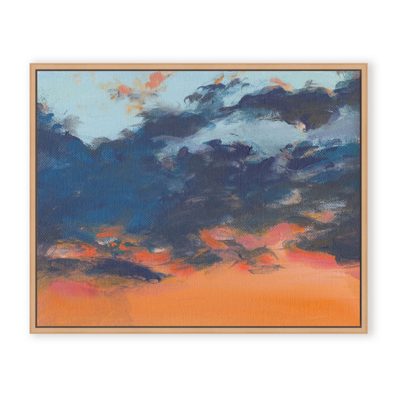 Coastal Retreat Asbury Park Sunset, Framed Canvas, Beige, 24" H x 30" W x 2.375" D