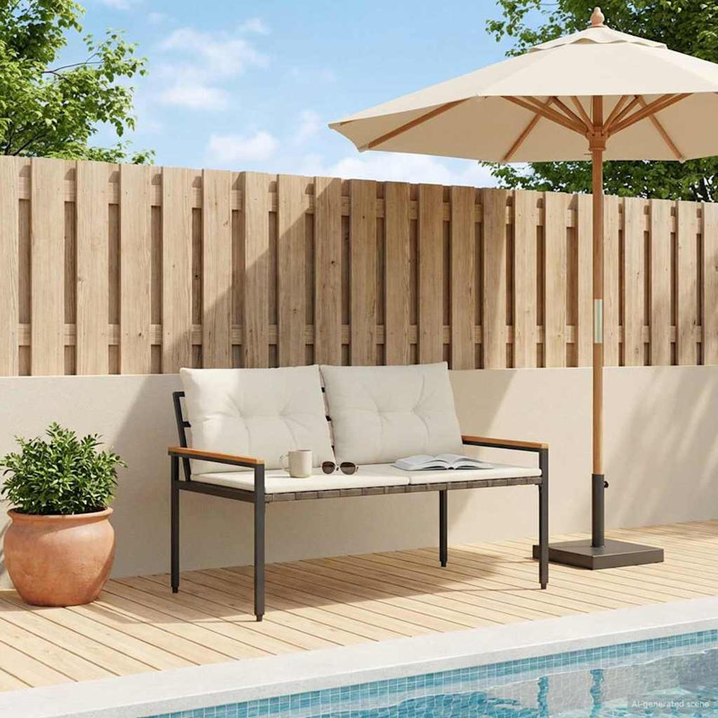 Outdoor Bench, Cream White
