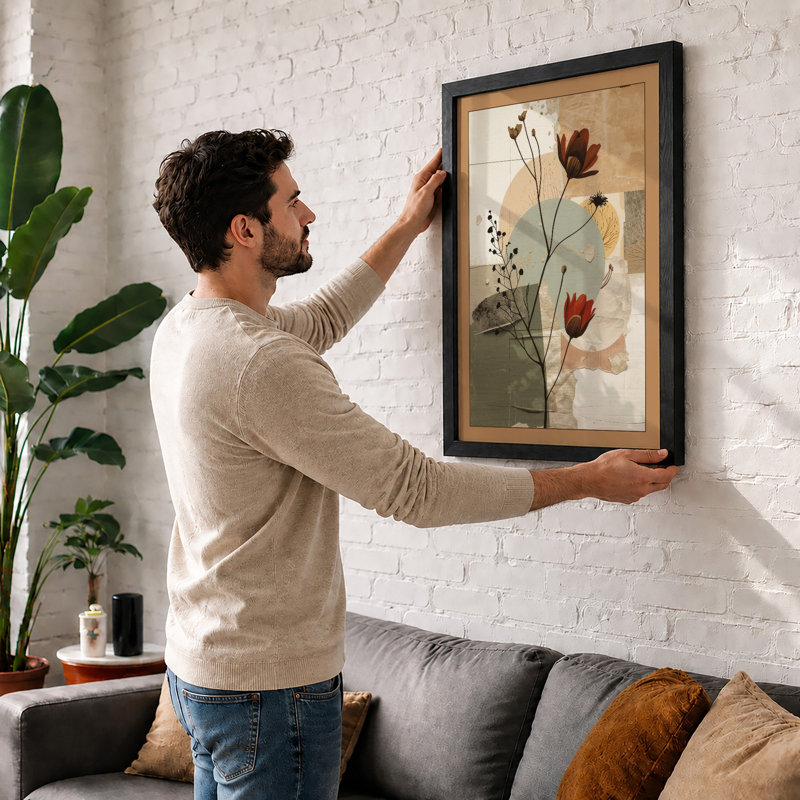 Stem in Bloom Botanical - Framed Print, Walnut, A1 - 84.1 x 59.4 cm
