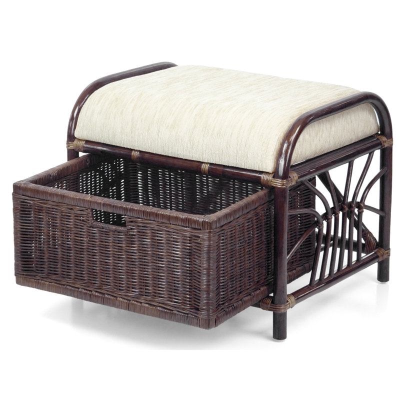 Eukleides Upholstered Ottoman, Coffee