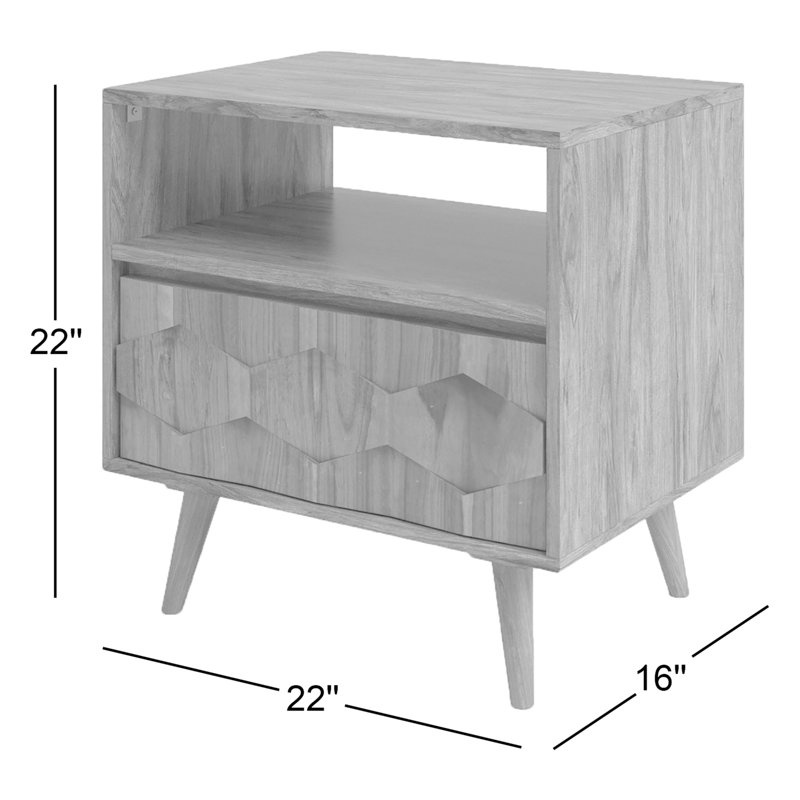 1 - Drawer Solid Wood Nightstand, Brown