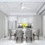 Ventilateur de plafond moderne de 52 pouces avec 3 lumières à intensité variable et 5 pales pour moteur à courant continu réversible-288843106-288843104