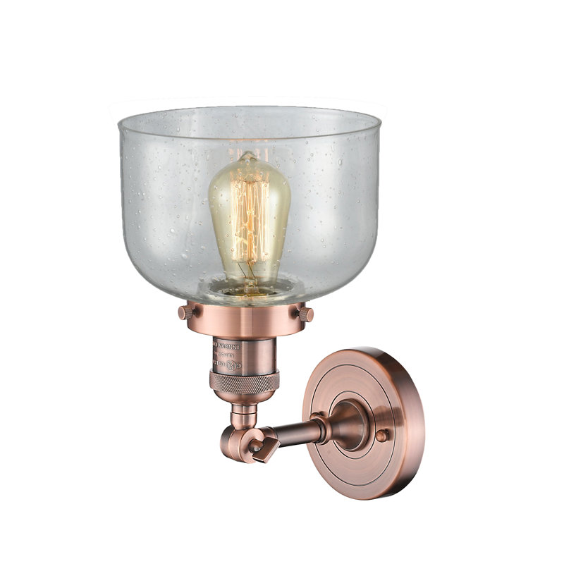 Glass Semi Flush Mount, Antique Copper