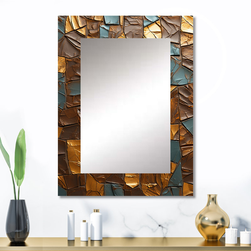 Arbre illusion fantaisie - miroir Sifi unique, grand miroir mural vert, impression d'art en métal, 32 po x 24 po