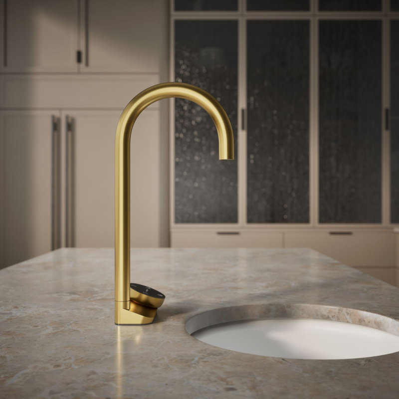 Aquifer4-In-1 Tall Arc Beverage Faucet, Brushed Brass