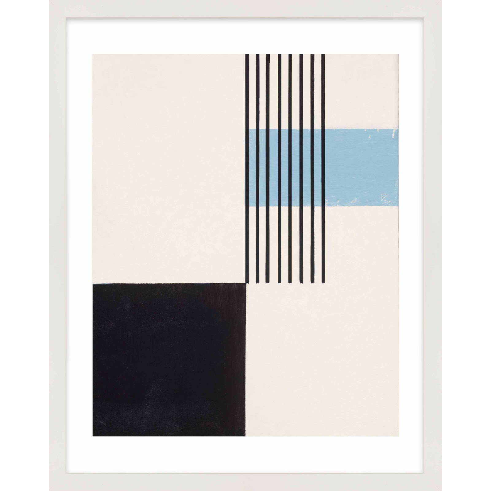 Black And Blue 2 by Robert Kamnatnik, White, 38" H x 30" W x 1.25" D
