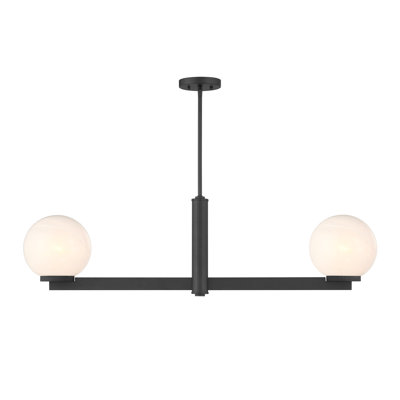 Lustre linéaire noir mat 2 lumières Oshra