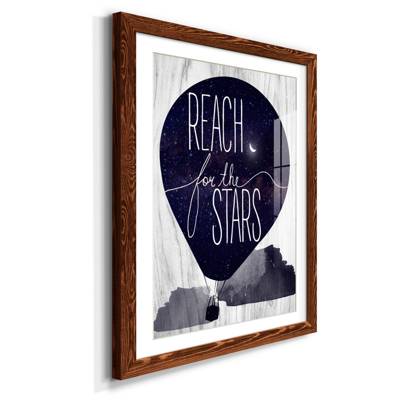 Reach for the Stars - Reproduction d'art textuel sur papier encadré, H 44 po x l 31 po x P 1 po, Érable