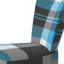 Chaise d'appoint rembourrée à motif tartan argenté et bleu