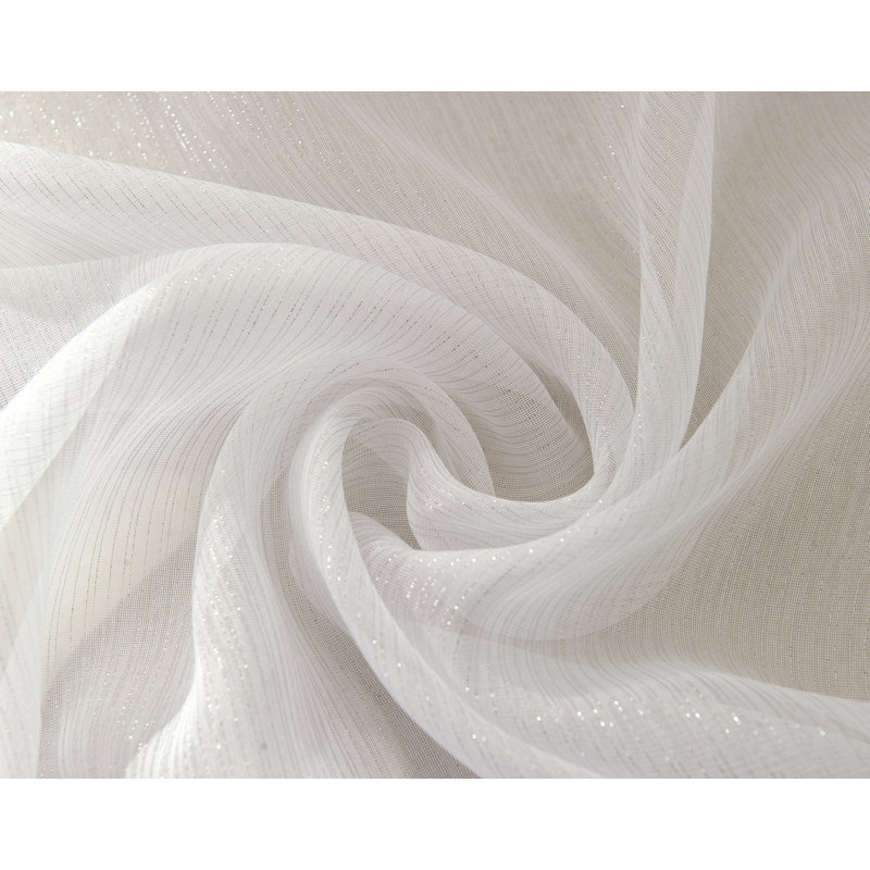 Agathla Sheer Grommet Single Window Curtain Panel, White, 54" W x 90" L