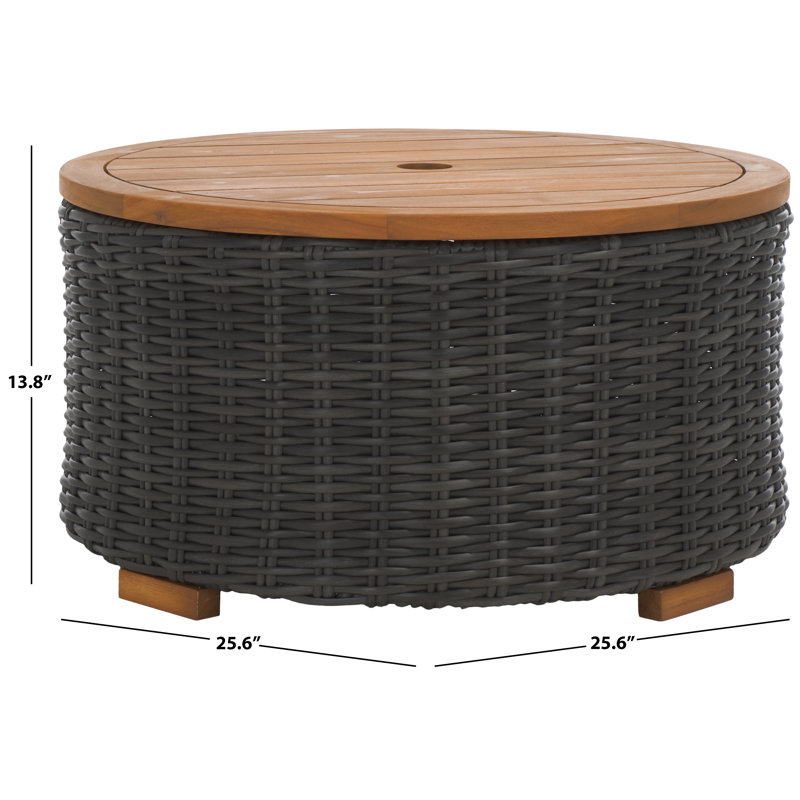 Anguilla Outdoor Circular Coffee Table, Dark Gray
