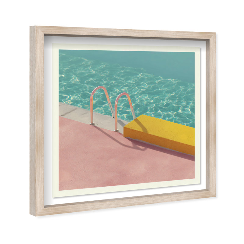 Poolside Symmetry II Print by Oliver Gal, 13.5"H x 13.5"W, Natural Oak Shadowbox