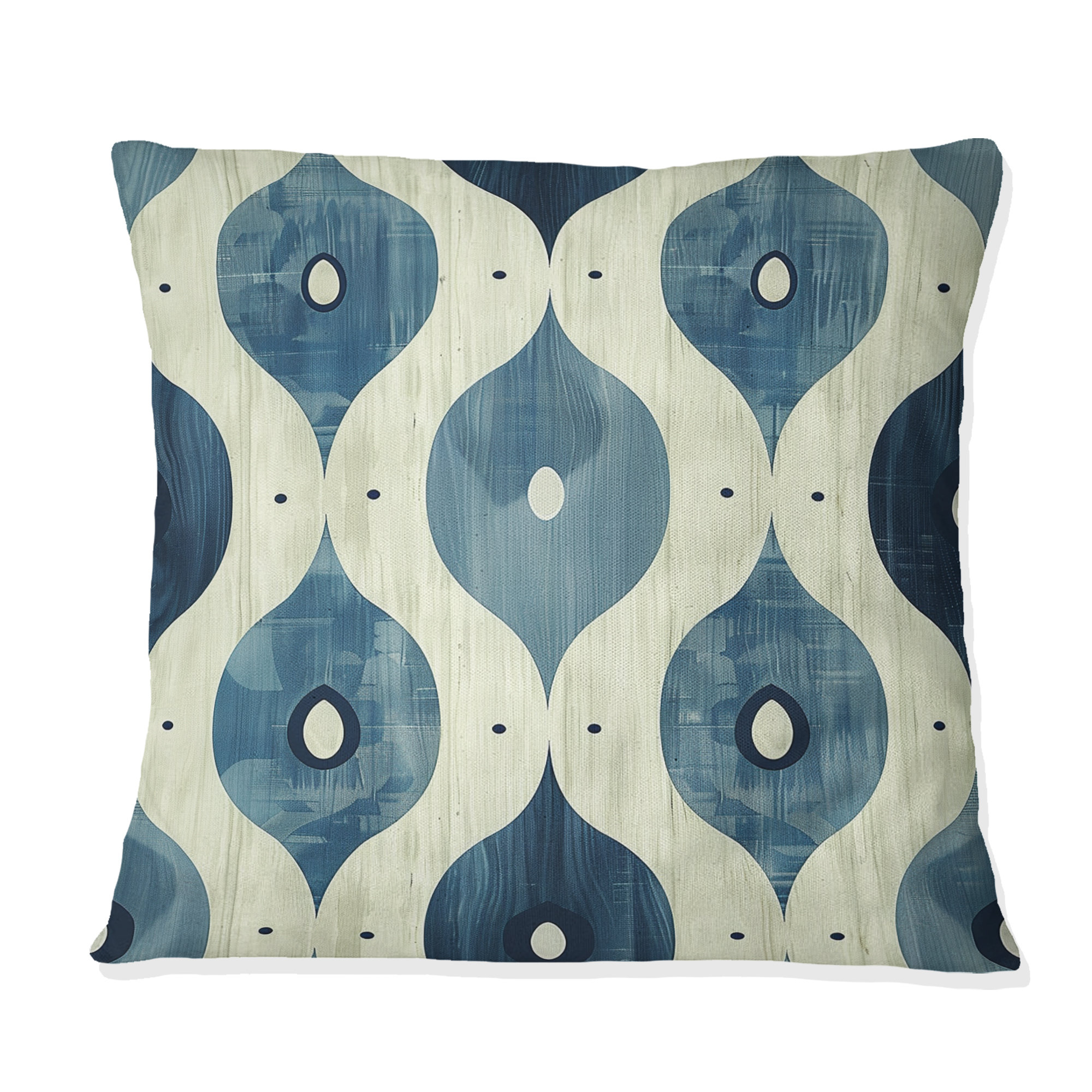 Design Art Blue Ogee Patterns IV - Midcentury Throw Pillow | Wayfair