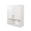 Double Door Bathroom Vanity Mirror Cabinet, Built-In Tissue Slot Multifunctional Storage Cabinet