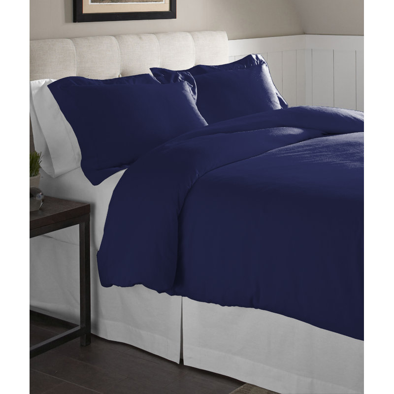 Ensemble de housse de couette 100% coton Pointehaven 175 g / m², Simple/Simple TG, Bleu marine