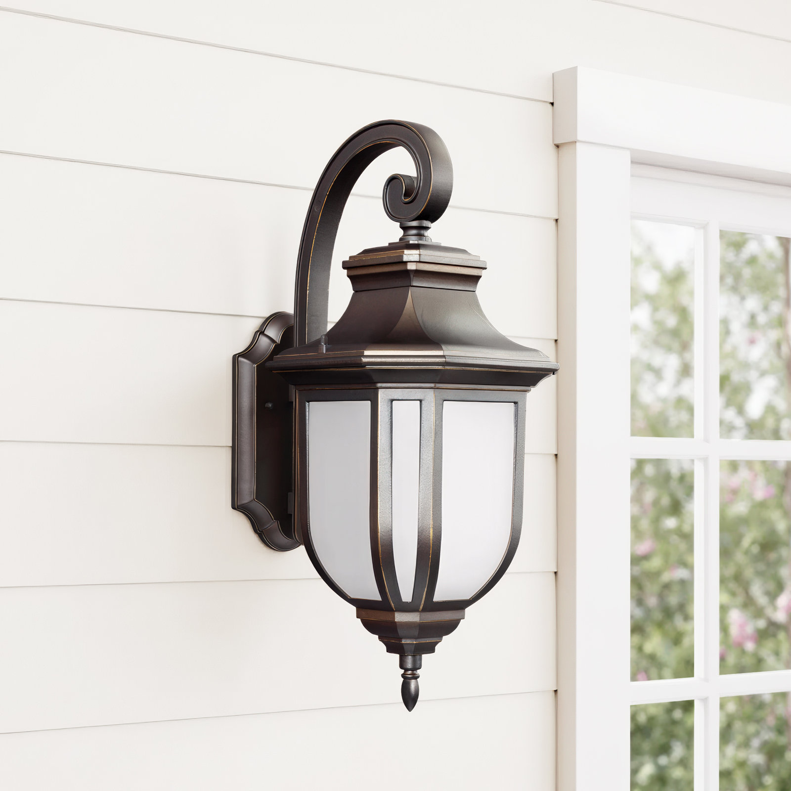 Carterton Single Light Outdoor LED Wall Light, 14.63" H x 6.38" W x 8.5" D, Antique Bronze, No