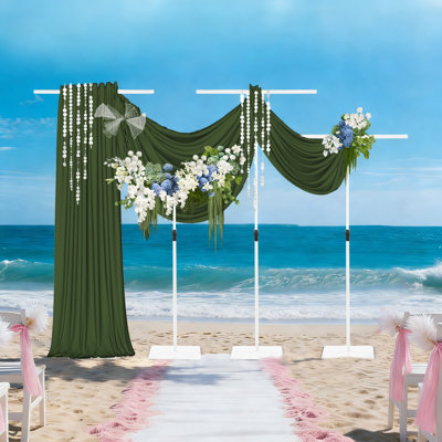 4 PCS Wedding Backdrop Stands, Adjustable Height Backdrop Stands, White