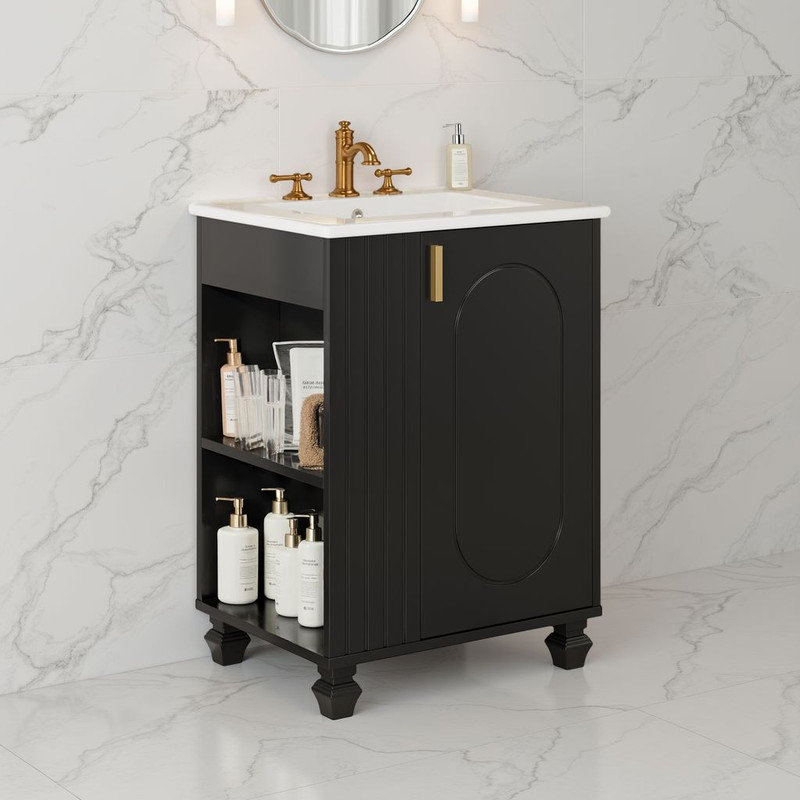 Meuble-lavabo classique avec lavabo 24 po Classic, Noir
