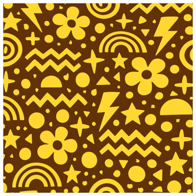 Yellow Brown Geometric Motif Comforter