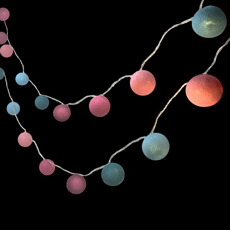 Misti LED Cotton Ball String Light, 30 Lamps - 8 Metre Long