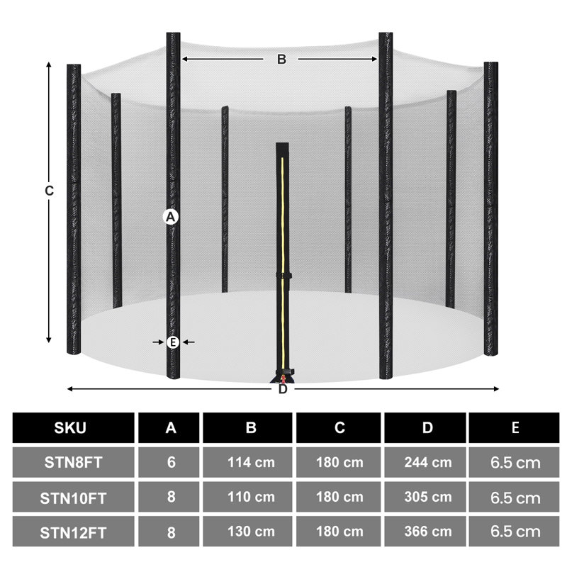 SONGMICS Trampolin-Zubehör 180cm Replacement Safety Net