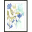 «Cobalt and Olive Bouquet I» par Jennifer Goldberger - peinture encadrée-447972856-471428165