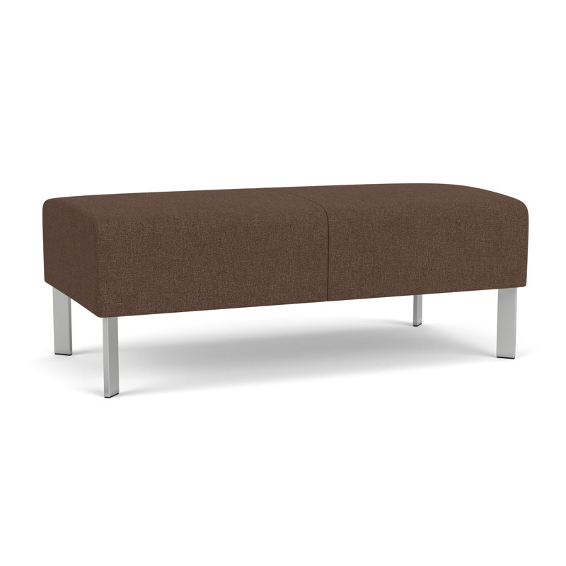 Luxe Lounge Reception 2 Seat Bench, Silver Steel, Archetype Cafe