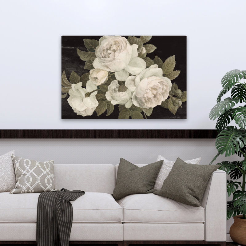 Floral Florals - Anitque Roses, 32" H x 48" W