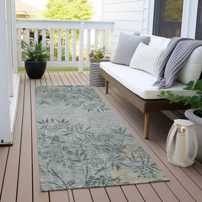 Deivids Washable Floral Indoor / Outdoor Rug