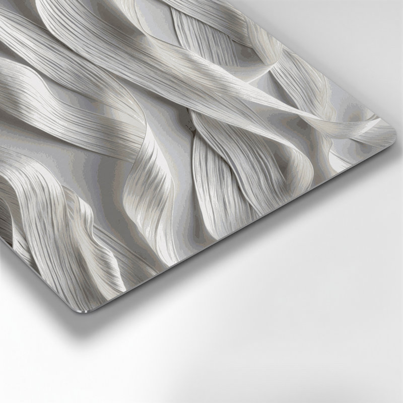 Art mural en métal gris clair DiagonalStripes, 14" H x 11" W