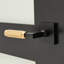 Levier de porte noir mat en laiton massif Geneva avec poignée moletée en or satiné-83028453