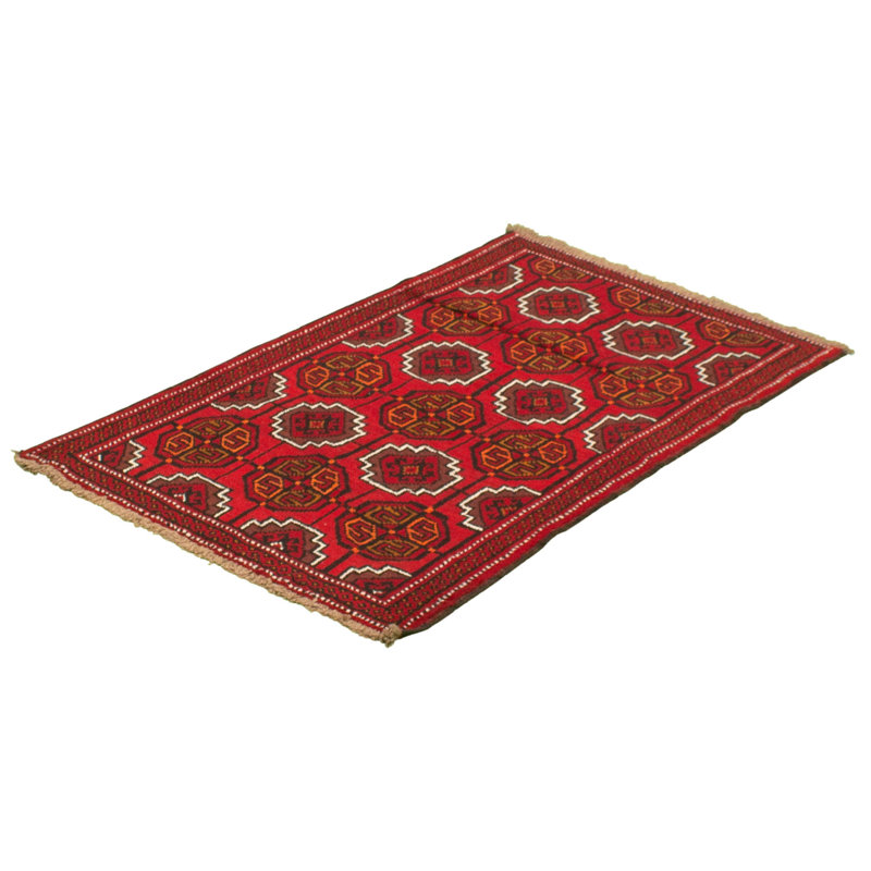 Tapis décoratif en laine noué à la main de conception unique 3 pi 3 po x 5 pi 5 po Bowdy New Age