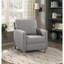  Fauteuil inclinable à dossier poussoir avec cadre gris en bois massif pour le salon