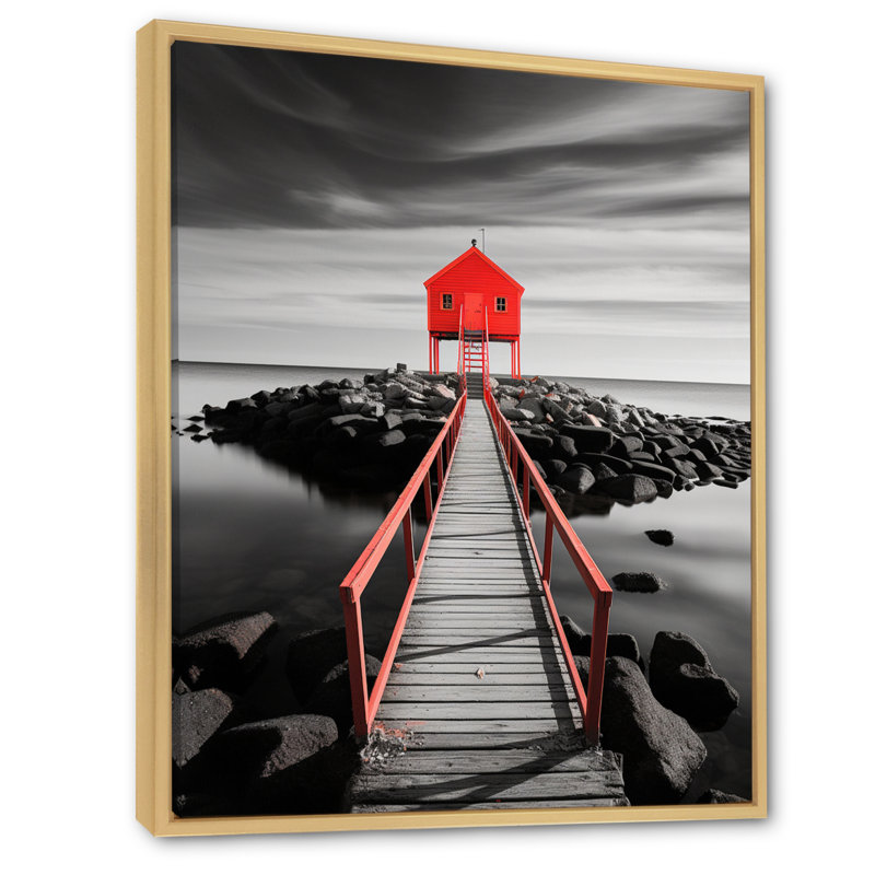 Valo Coastal Pier Reflections I, H 40 po x l 30 po x P 1,5 po, Cadre naturel flottant