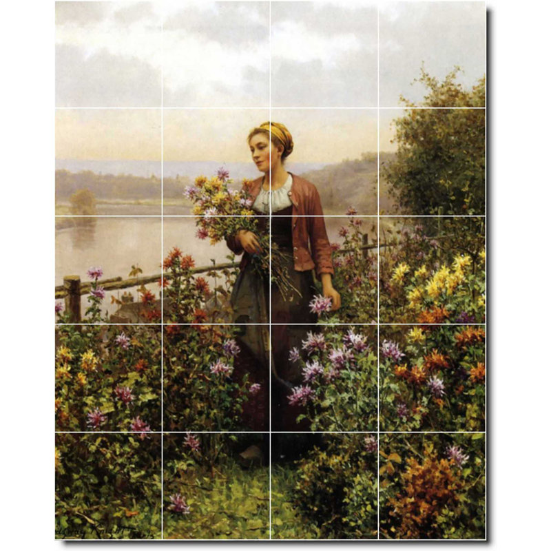 Carreau de peinture murale 32 po x 40 po 8 po x 8 po, Jardin 05117