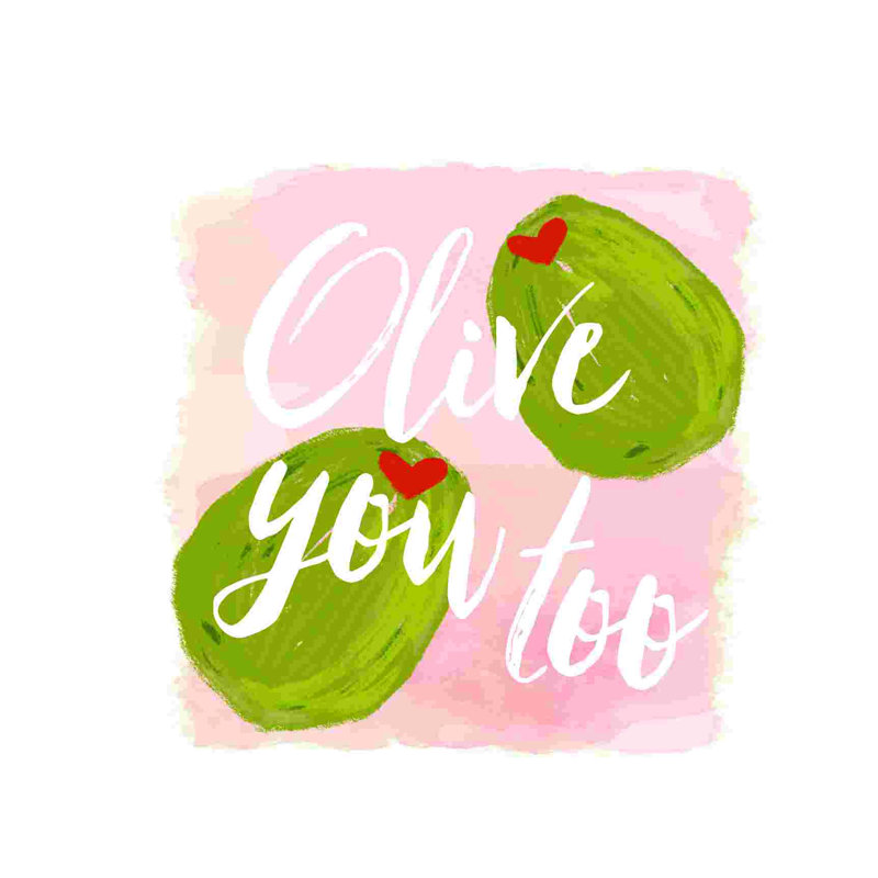 Olive You Too 2885575, H 20 po x l 20 po