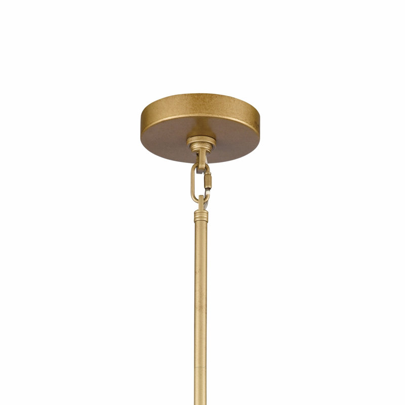 Luminaire suspendu 13 "Crystal Fusion en or péruvien avec grands cristaux transparents à facettes