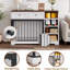Meuble de 47 po avec cage pour chien de 47 po, table de bout avec 2 tiroirs et 4 tablettes, grande cage intérieure en bois robuste pour animaux-815347979