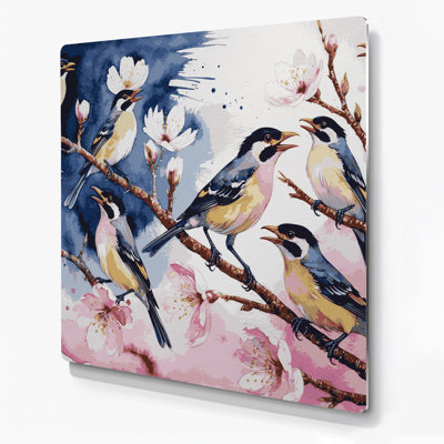 Oiseaux communs, art mural gris Myna