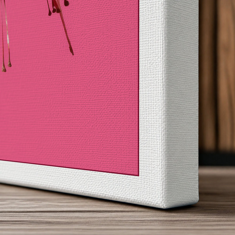 Fuchsia Bloom Botanical 1 Piece Wrapped Canvas Wall Art, 30x20 - 76.2 x 50.8 cm, White Border