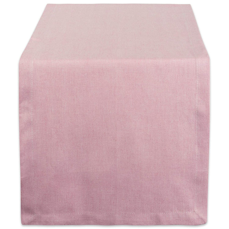 Kristina 100% Cotton Table Runner, 72" L x 14" W, Rose